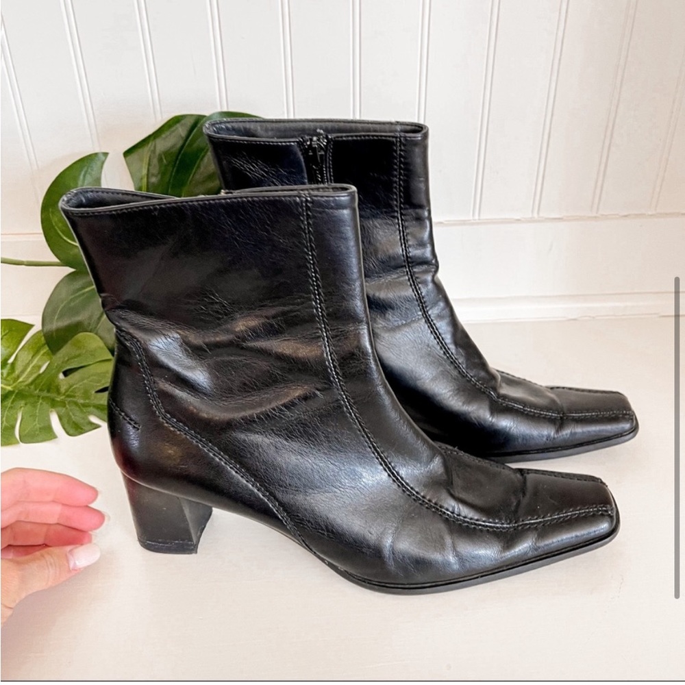 Paul green patent leather midcalf booties size US 9